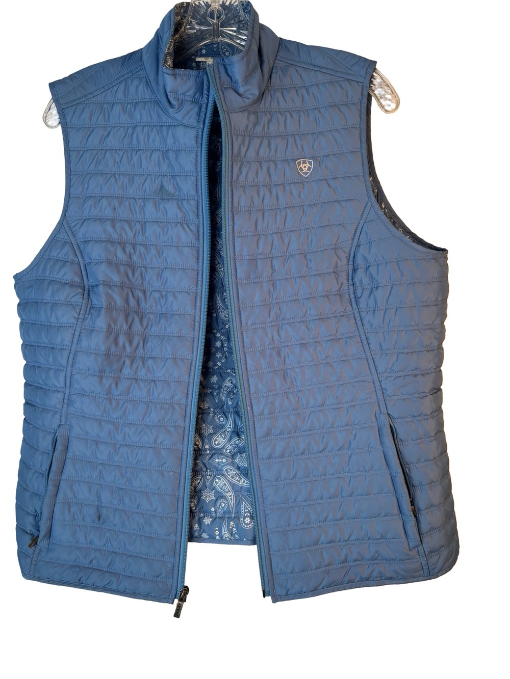 Ariat Blue Quilted Paisley-Lined Vest